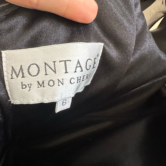 New Designer Black Dress. Montage by Mon Cheri - Picture 9 of 14